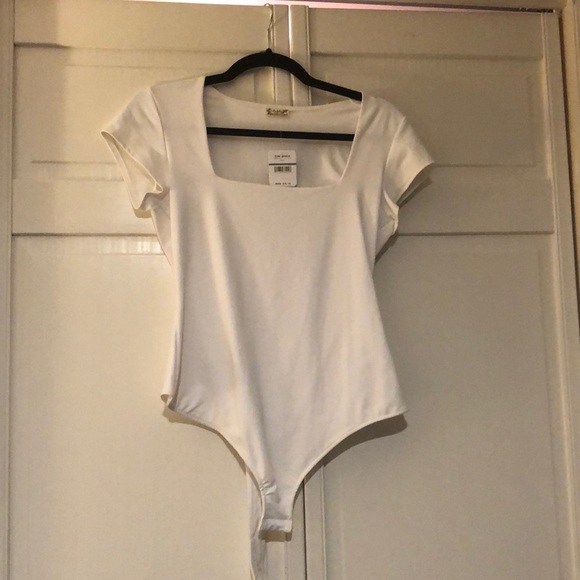 Free people square neck white thong bodysuit NWT - Picture 1 of 6